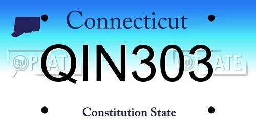 QIN303 Connecticut License Plate