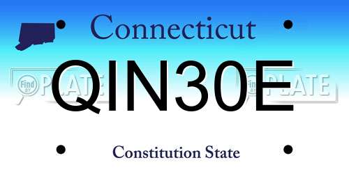 QIN30E Connecticut License Plate