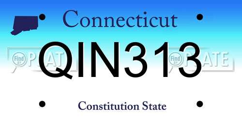 QIN313 Connecticut License Plate