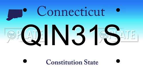 QIN31S Connecticut License Plate