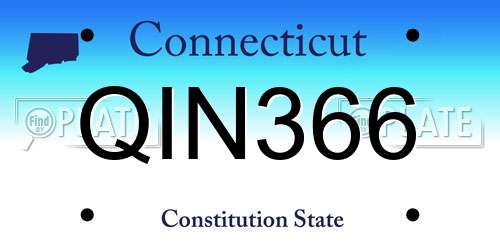 QIN366 Connecticut License Plate