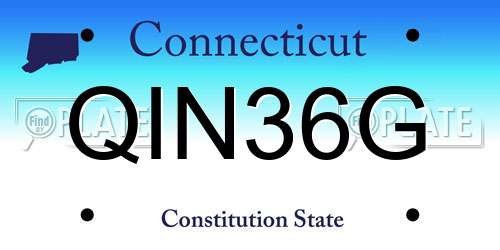 QIN36G Connecticut License Plate