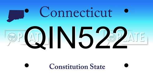 QIN522 Connecticut License Plate