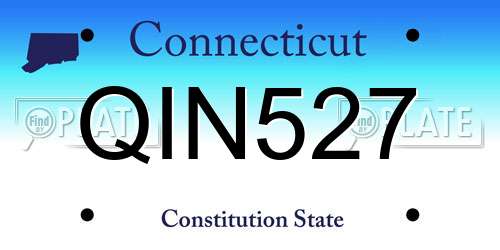 QIN527 Connecticut License Plate