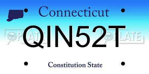 QIN52T Connecticut License Plate