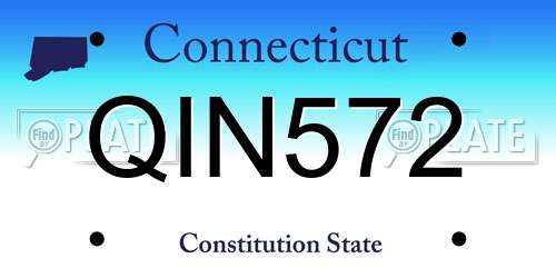 QIN572 Connecticut License Plate