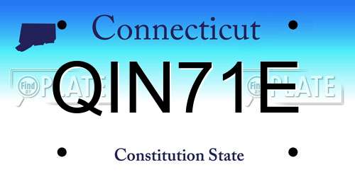 QIN71E Connecticut License Plate