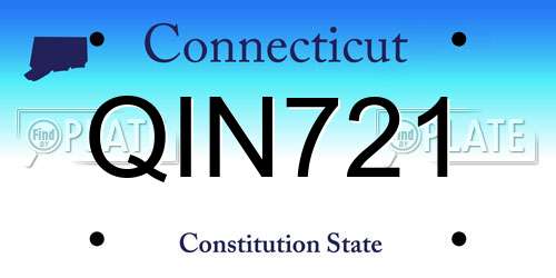 QIN721 Connecticut License Plate