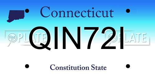 QIN72I Connecticut License Plate
