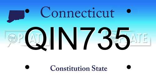 QIN735 Connecticut License Plate