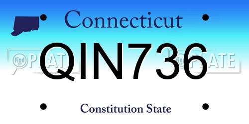 QIN736 Connecticut License Plate
