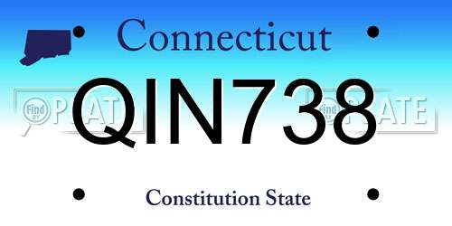 QIN738 Connecticut License Plate