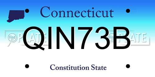 QIN73B Connecticut License Plate
