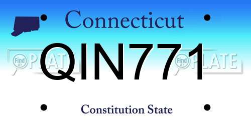 QIN771 Connecticut License Plate