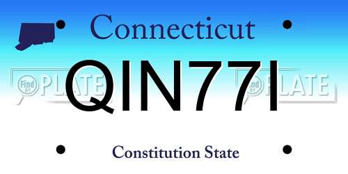 QIN77I Connecticut License Plate