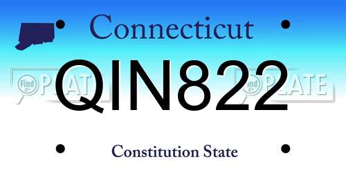 QIN822 Connecticut License Plate