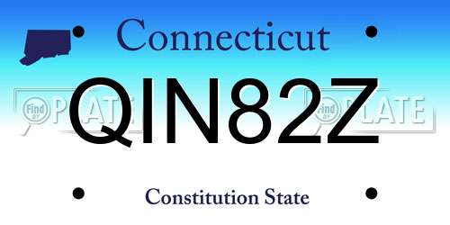 QIN82Z Connecticut License Plate
