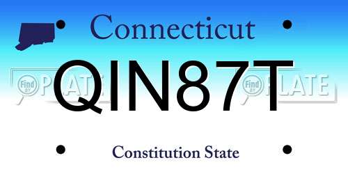 QIN87T Connecticut License Plate