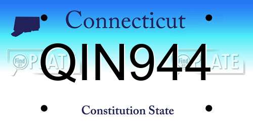 QIN944 Connecticut License Plate