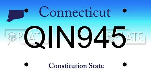 QIN945 Connecticut License Plate