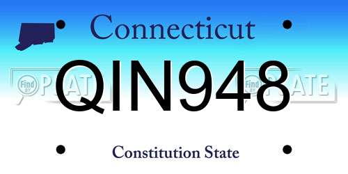 QIN948 Connecticut License Plate