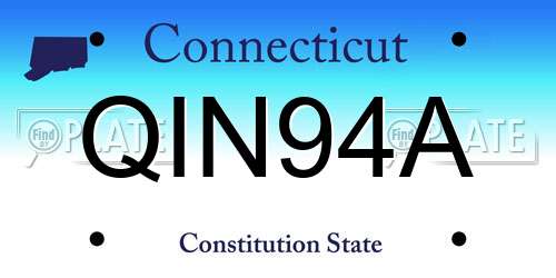 QIN94A Connecticut License Plate