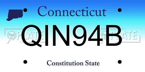 QIN94B Connecticut License Plate