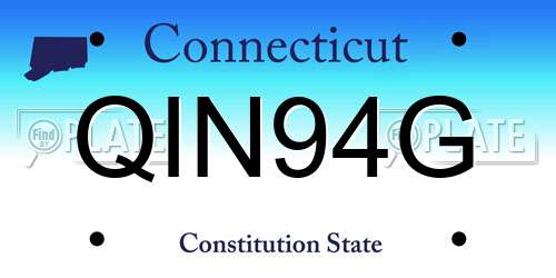 QIN94G Connecticut License Plate