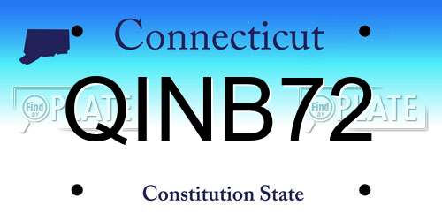 QINB72 Connecticut License Plate