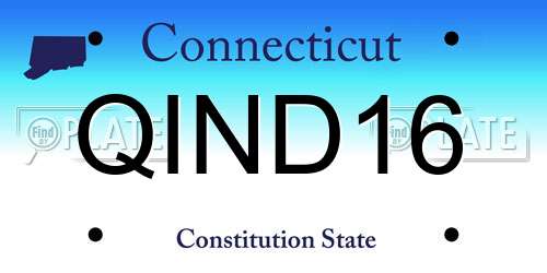 QIND16 Connecticut License Plate
