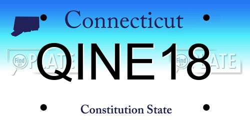 QINE18 Connecticut License Plate