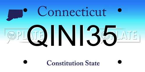 QINI35 Connecticut License Plate
