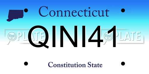 QINI41 Connecticut License Plate