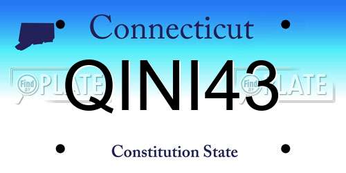 QINI43 Connecticut License Plate