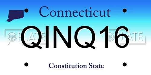QINQ16 Connecticut License Plate