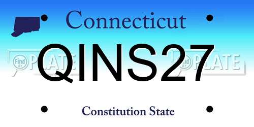 QINS27 Connecticut License Plate