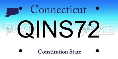 QINS72 Connecticut License Plate