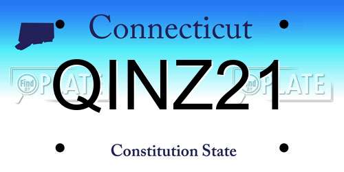 QINZ21 Connecticut License Plate