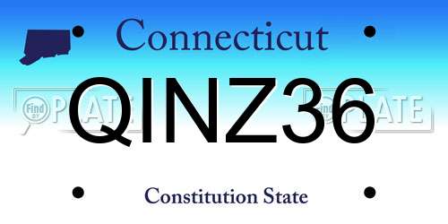 QINZ36 Connecticut License Plate