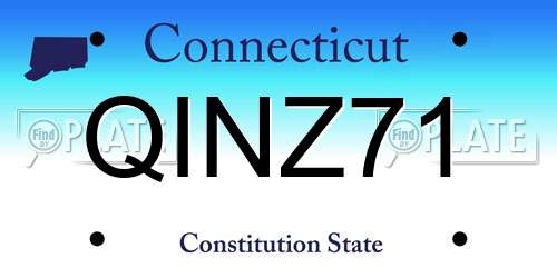 QINZ71 Connecticut License Plate