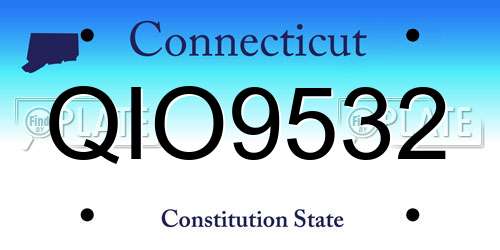 QIO9532 Connecticut License Plate