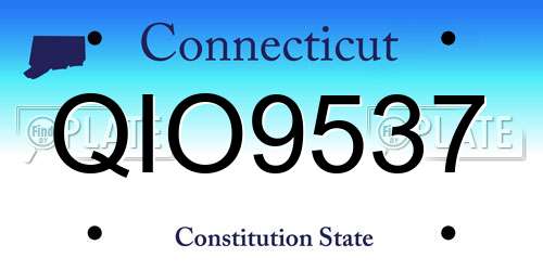 QIO9537 Connecticut License Plate