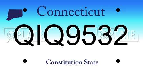 QIQ9532 Connecticut License Plate