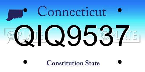 QIQ9537 Connecticut License Plate