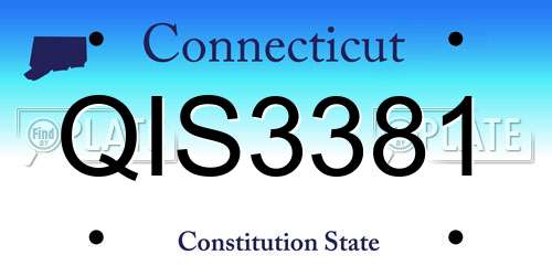 QIS3381 Connecticut License Plate