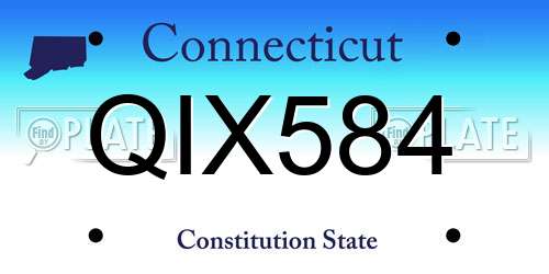 QIX584 Connecticut License Plate