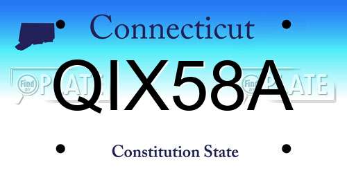 QIX58A Connecticut License Plate