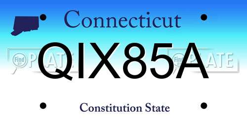QIX85A Connecticut License Plate