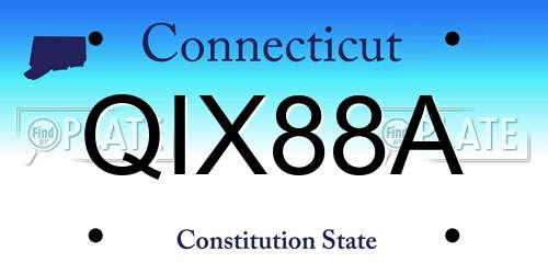 QIX88A Connecticut License Plate