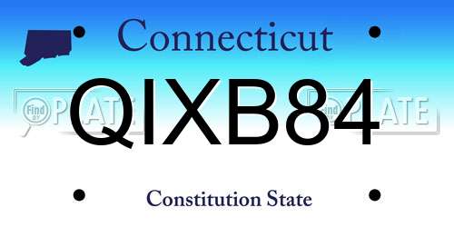 QIXB84 Connecticut License Plate